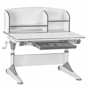 Растущая парта Alberto с полкой белая, ножки белый, серый MEALUX  261546 Белый;серый