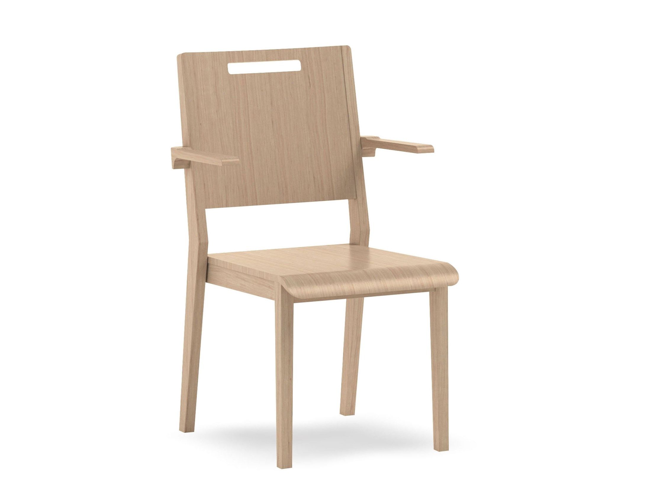 Штабелируемый стул из бука с подлокотниками PIAVAL ARCH-00114380