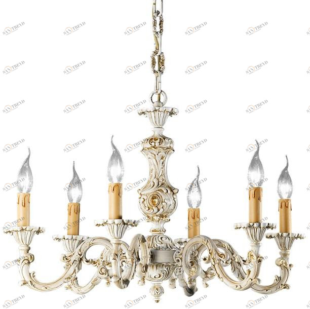 Possoni Illuminazione Антикварная люстра из белого / золота Oldie 504/6-091