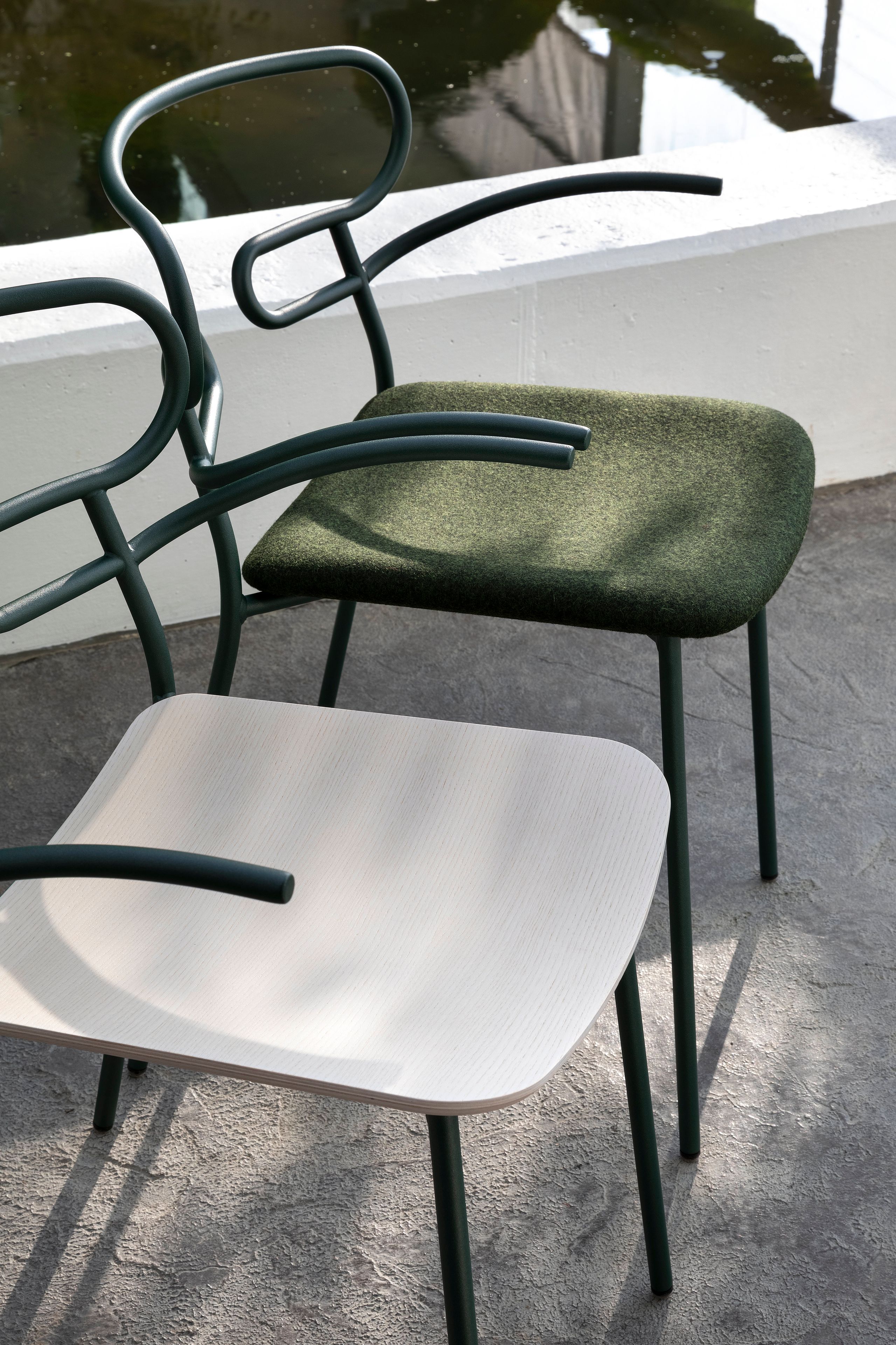 Металлический стул для ресторана с подлокотниками со встроенной подушкой TrabA' Генуя ARCH-00107492 - Вид №5