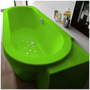 Ванна Gruppo treesse Playa V818C-SX-S салатовая с аэромассажем овальная угловая пристенная левая