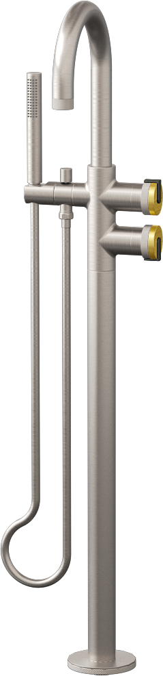 E-11554-R1BB-L1BOX-SN Смеситель напольный отдельностоящий (внешняя часть) GRAFF MOD+