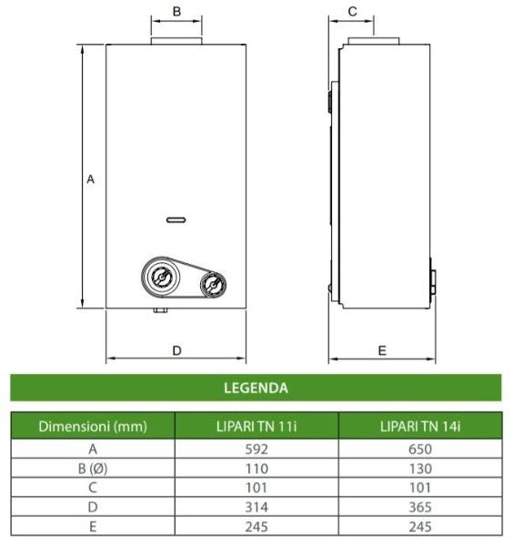 FONDITAL Газовый водонагреватель открытой камеры Scaldacqua a gas sun-id-1423709 - Вид №2