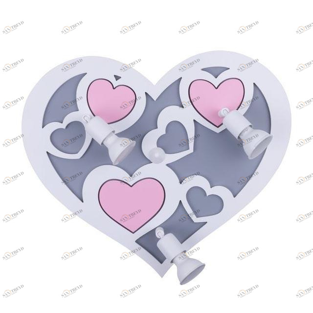 Спот детский "Сердце" NOWODVORSKI HEART 326585 Белый;розовый;серый 