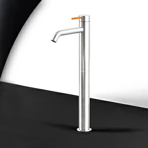 Смеситель для раковины сталь глянцевая с оранжевой ручкой Toki Radomonte TKI6LCIL14