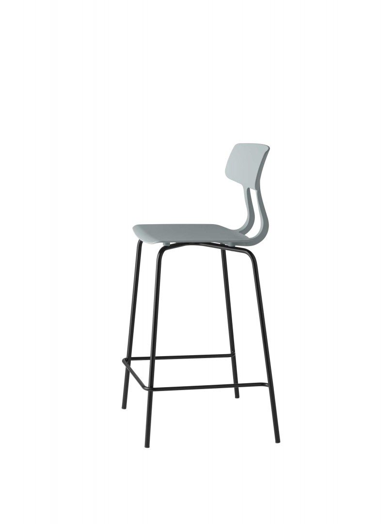 Snap 1102b Барный стул со стальным каркасом, 4 ножки. Корпус из полипропилена. Высота 65 см. Et al. Snap - Вид №1