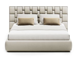 Кожаная кровать размера "king-size" с мягким изголовьем