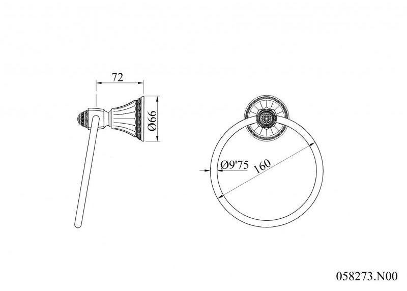 Bronces Mestre Кольцо для полотенца из никеля Adriatica 058073.000.62 - Вид №1