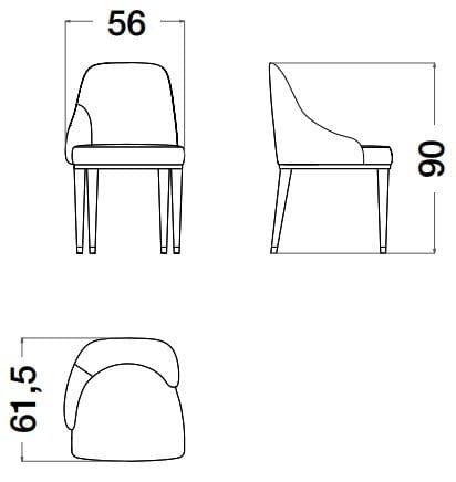 Кожаный мягкий стул с подлокотниками CPRN HOMOOD Cocoon ARCH-00029413 - Вид №4