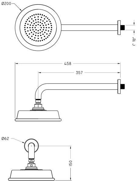 BLEU PROVENCE Настенная керамическая лейка душа с держателем Rubinetti per doccia sun-id-1422943 - Вид №2