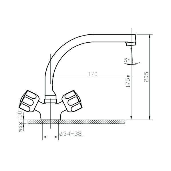 032 Doria  Смеситель для кухни  ARGO kran 032doria - Вид №1