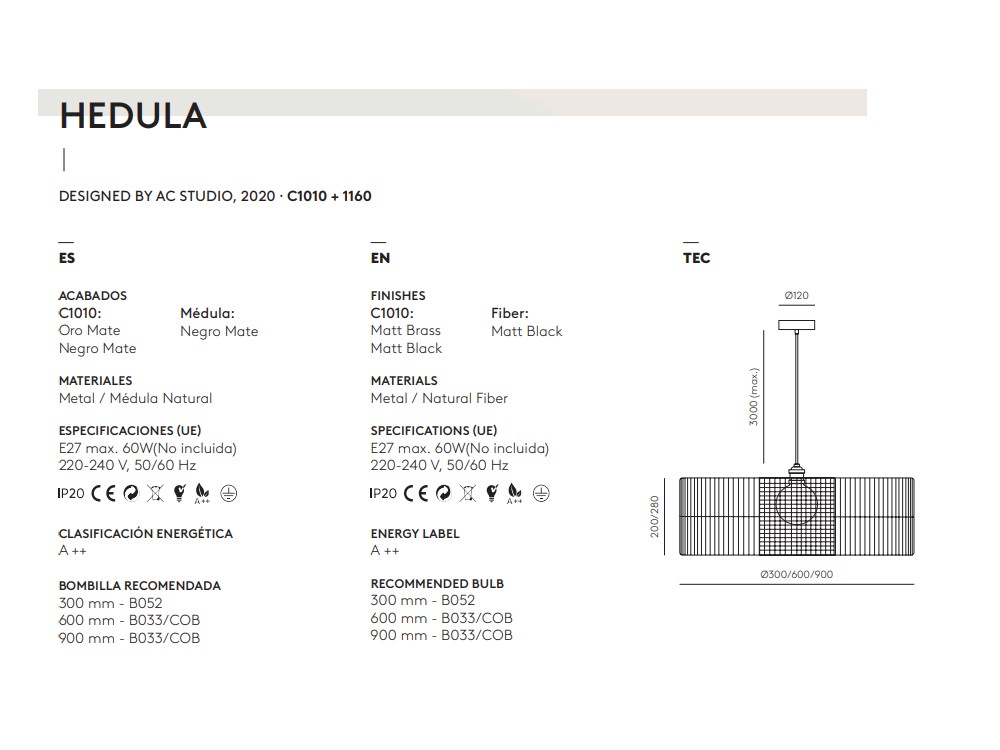 101026 Подвесной светильник черный металл 60 см Aromas del Campo Hedula  - Вид №1