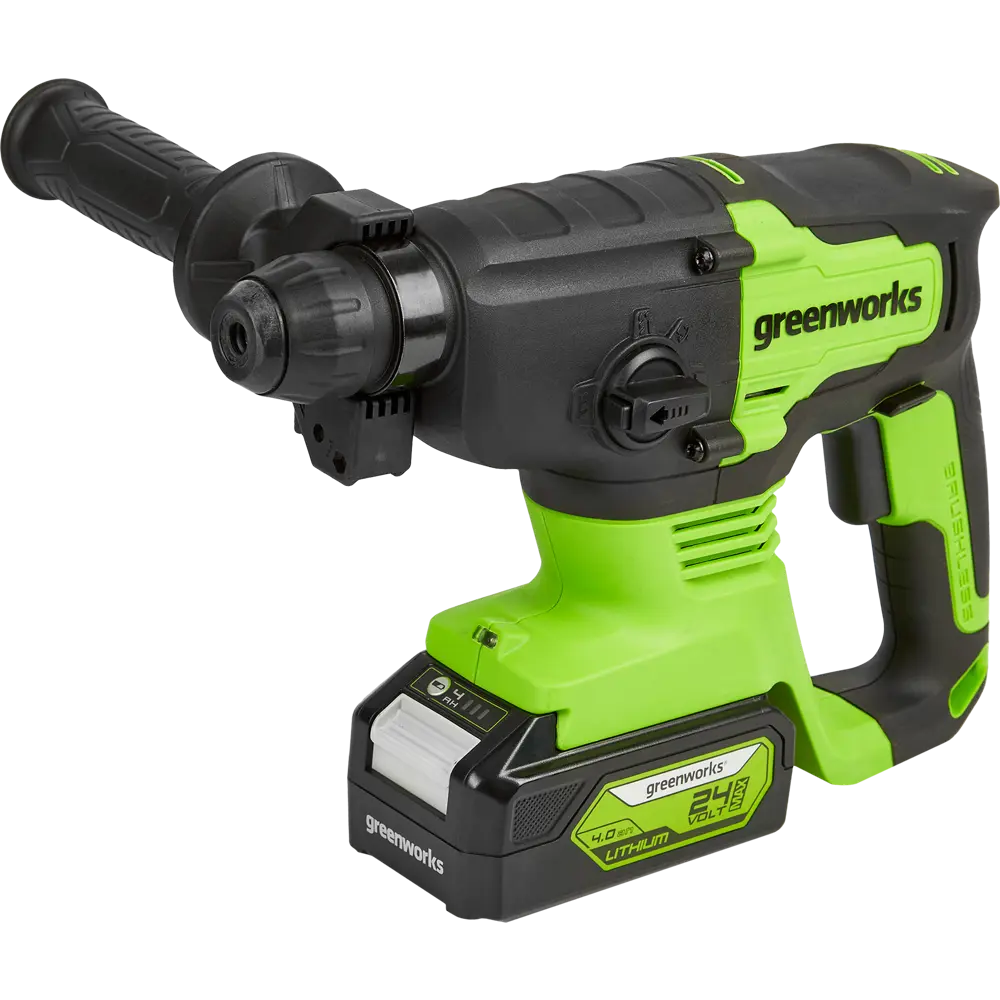 Перфоратор аккумуляторный бесщеточный SDS-plus Greenworks GD24SDS2, 24 В Li-Ion 4 Ач, 2 Дж STLM-2080321
