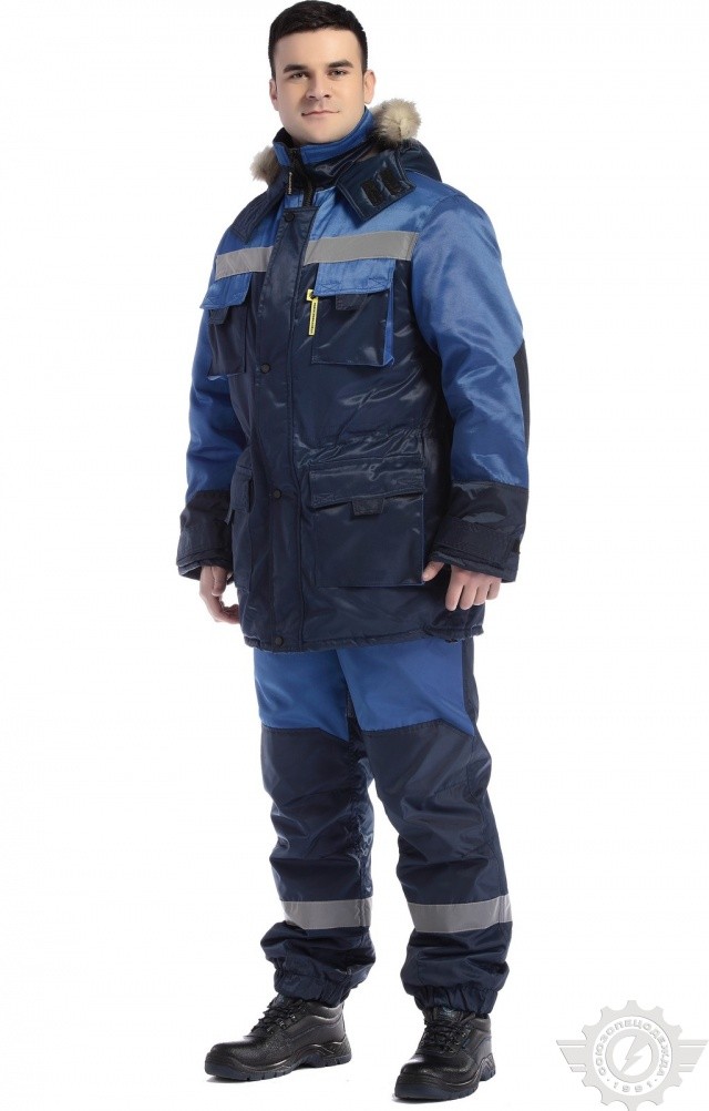 64875 Костюм "Вихрь" зимний василек-синий с СВП  Зимняя спецодежда  размер 60-62/182-188  - Вид №7