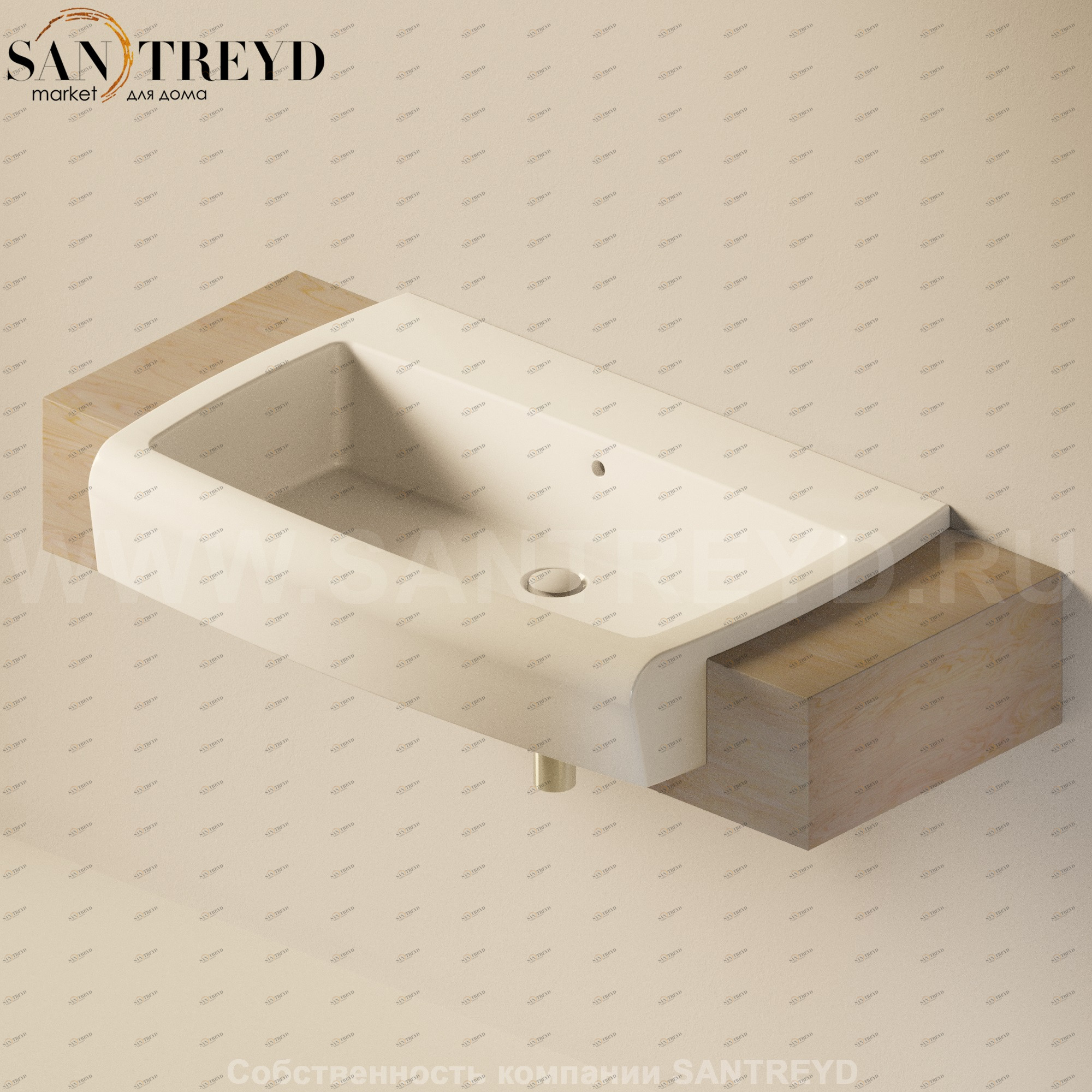 Flaminia UNA Консоль для раковины от 120 до 200 см необработанное дерево UNA90M1.WF Ceramica Flaminia UNA90M1WF