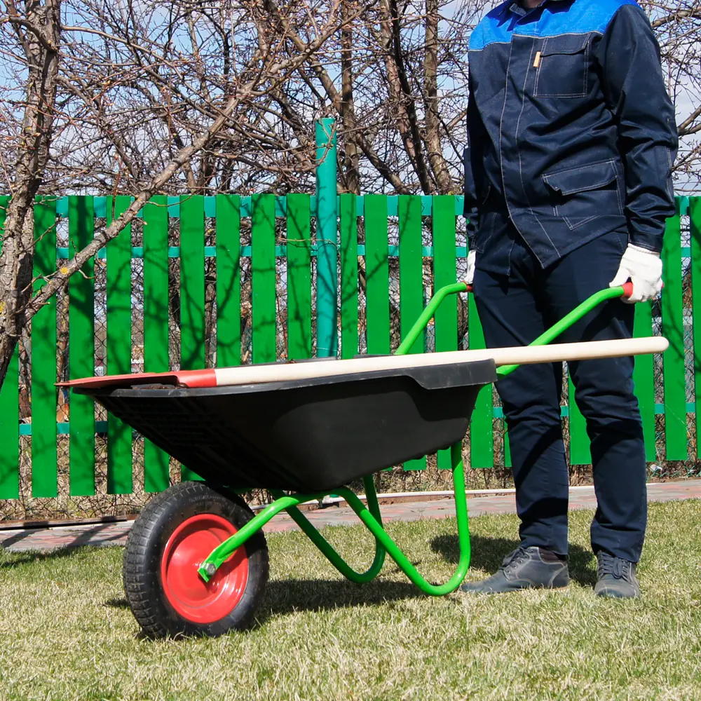 Тачка садовая одноколесная 2-в-1 70 л/70 кг цвет черный ПАВЛОВСКАЯ ЗАРЯ STLM-2164751 - Вид №3