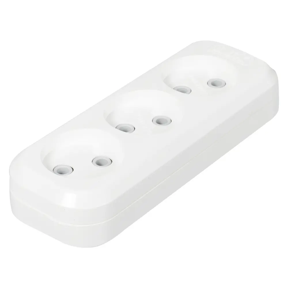 Колодка без заземления Lux 3 розетки 10А 16187295 STLM-2068152  - Вид №1