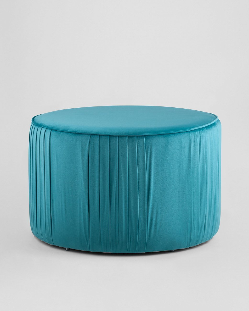 Пуфик круглый бирюзовый велюровый большой "Мира" STOOL GROUP  00-3958863 Голубой  - Вид №1