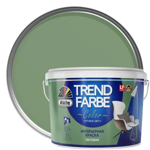 Краска для стен и потолков Trend Farbe цвет Зеленый мох 1 л