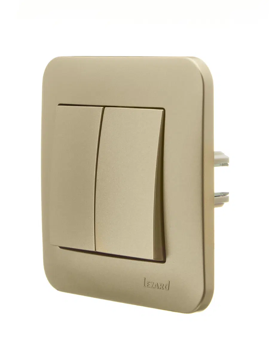 ASTI Выключатель двойной золото LEZARD 7081-3636-101 - Вид №2