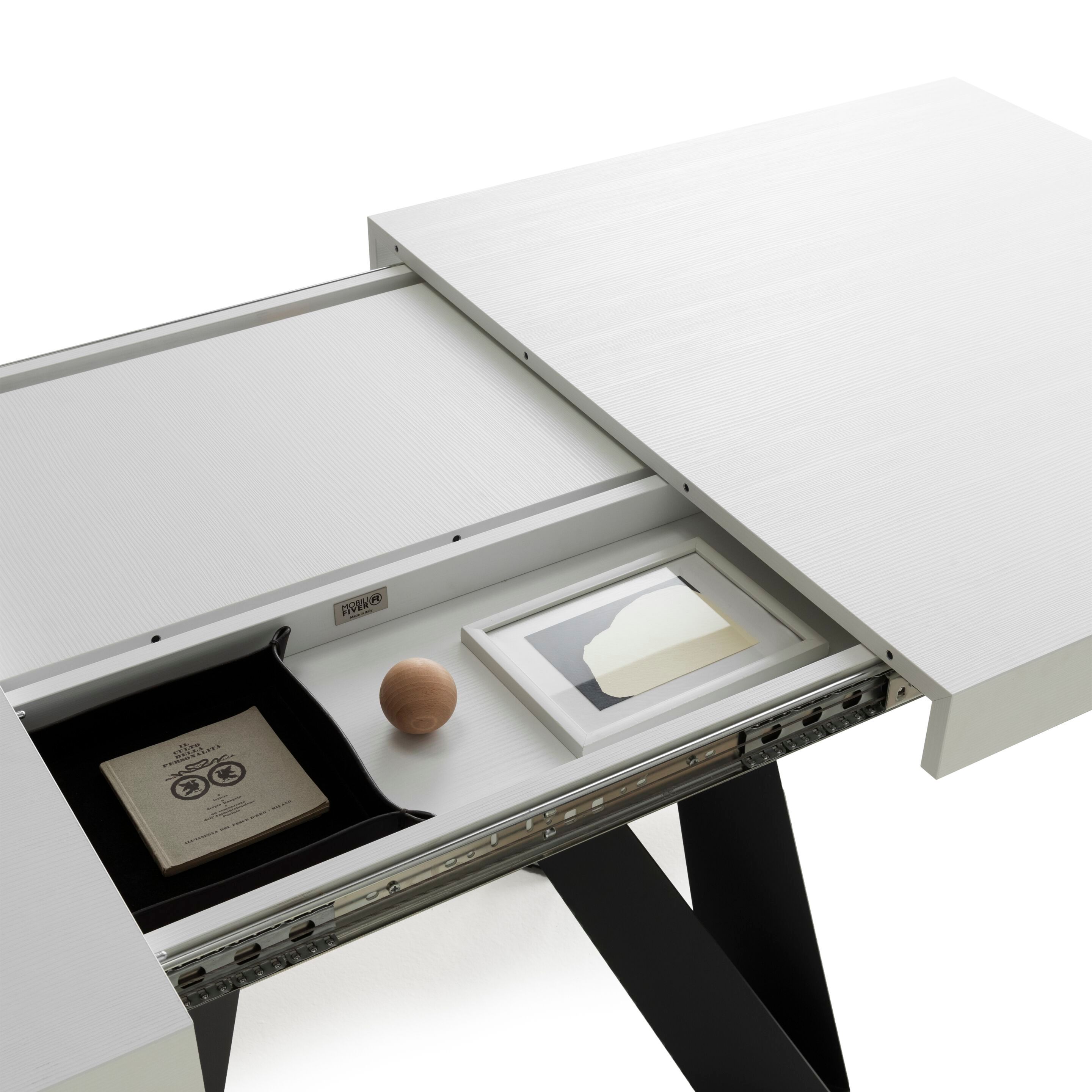 Выдвижной прямоугольный стол из железа с меламиновой столешницей Mobili Fiver ROMINA ARCH-00069646 - Вид №73