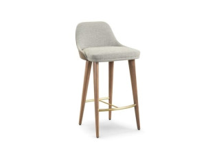 Высокий тканевый стул со спинкой