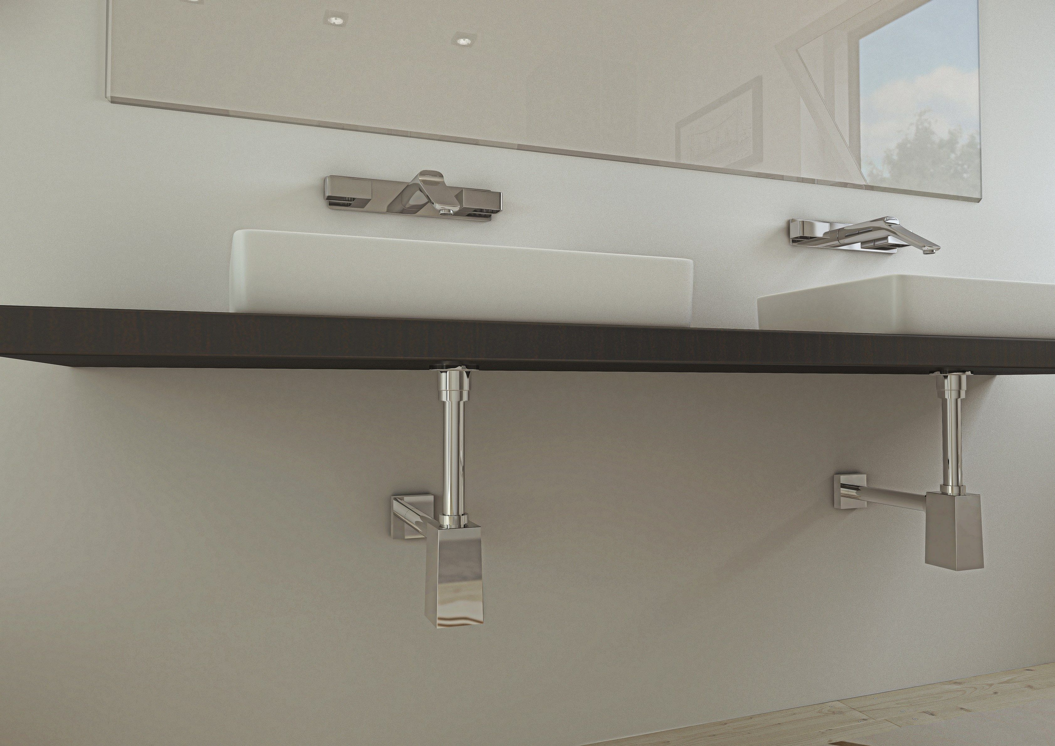 Хромированный латунный сифон для умывальника Bonomini Pi-Quadro ARCH-00016307 - Вид №1