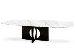 Мраморный и деревянный бочковый стол