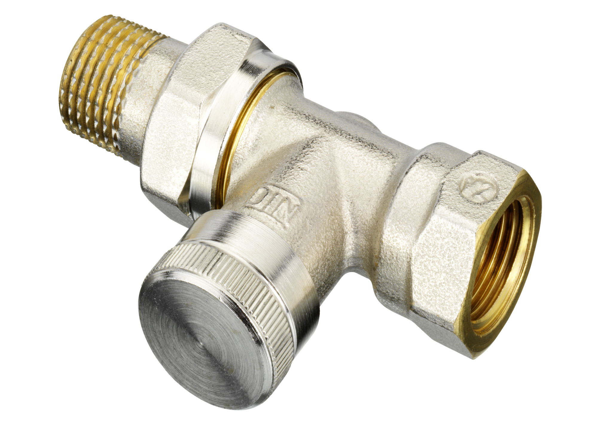 Danfoss Клапан RLV для бокового присоединения к радиатору RLV-CX Клапан запорный Ду 15, угл., хром 003L0273  - Вид №8