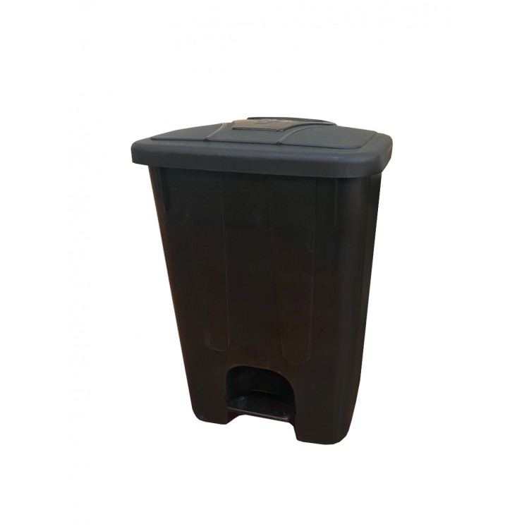 50035 black TELKAR Контейнер для мусора с крышкой и педалью для раздельного сбора мусора 65 л. Черный 