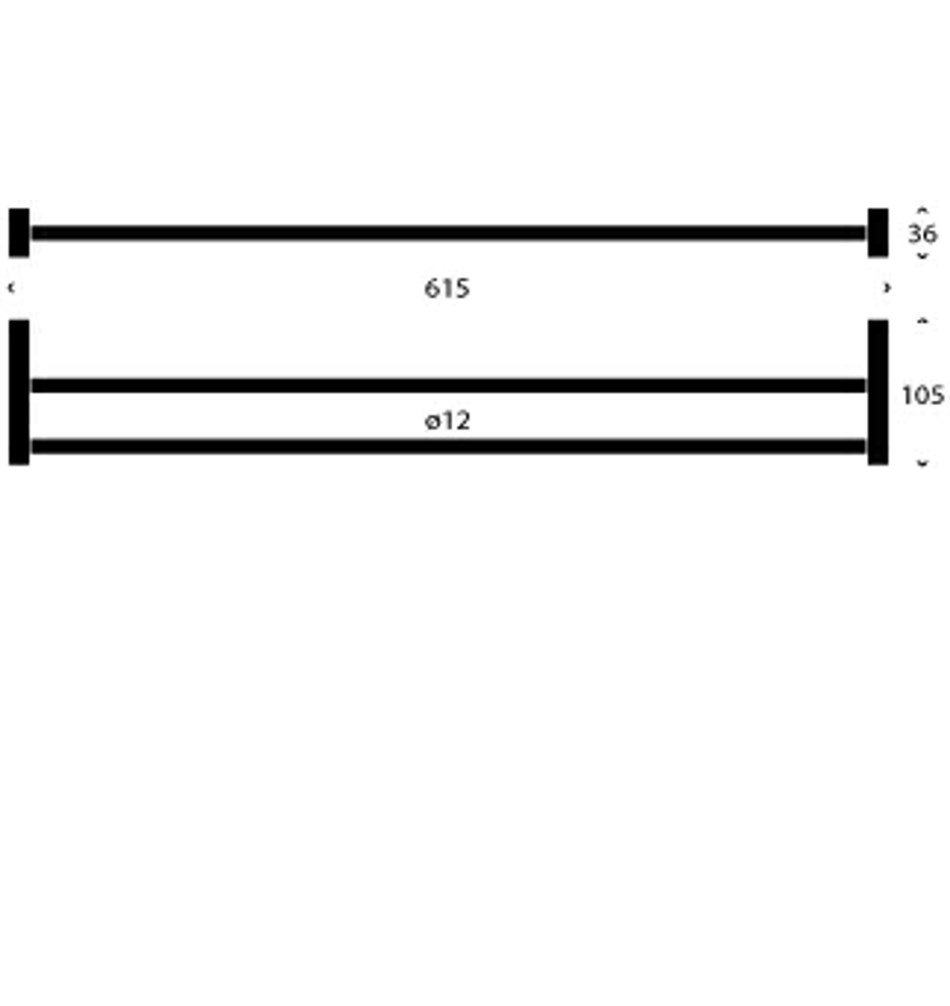 FROST Держатель для полотенца 6, 60cm » полированный. Нержавеющая сталь Полированный Q301760025  - Вид №2