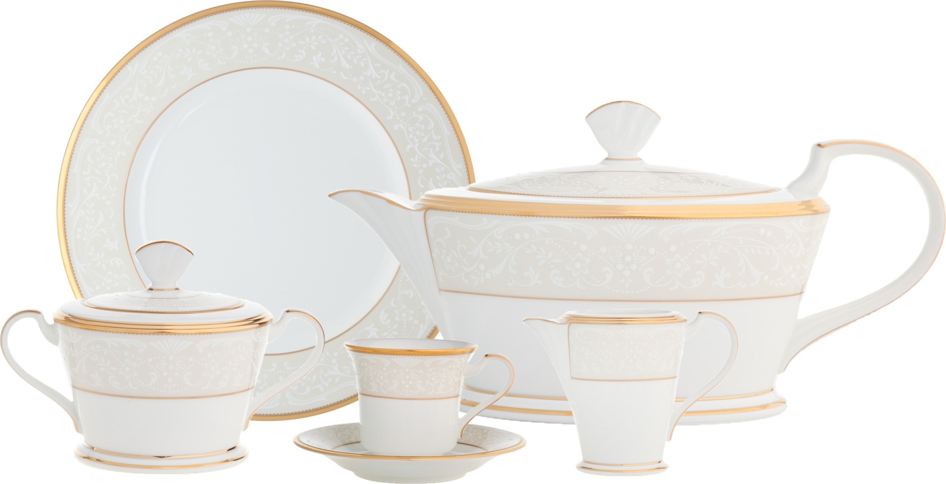 10632937 Noritake Сервиз чайный Noritake "Белый дворец" 6/15 Фарфор костяной 