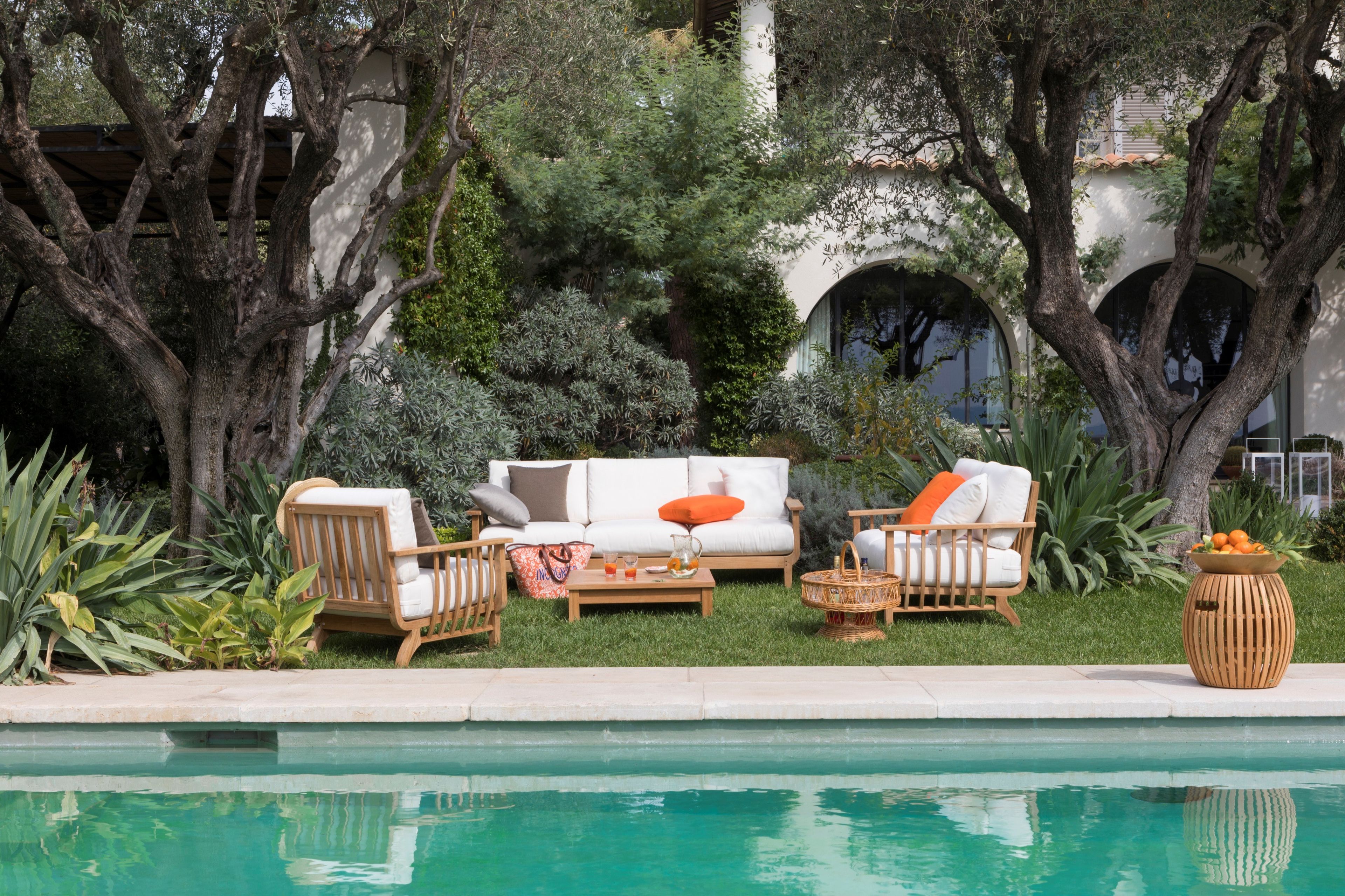 Садовый диван из тикового дерева и акриловой ткани Unopiù Chelsea ARCH-00045719 - Вид №6