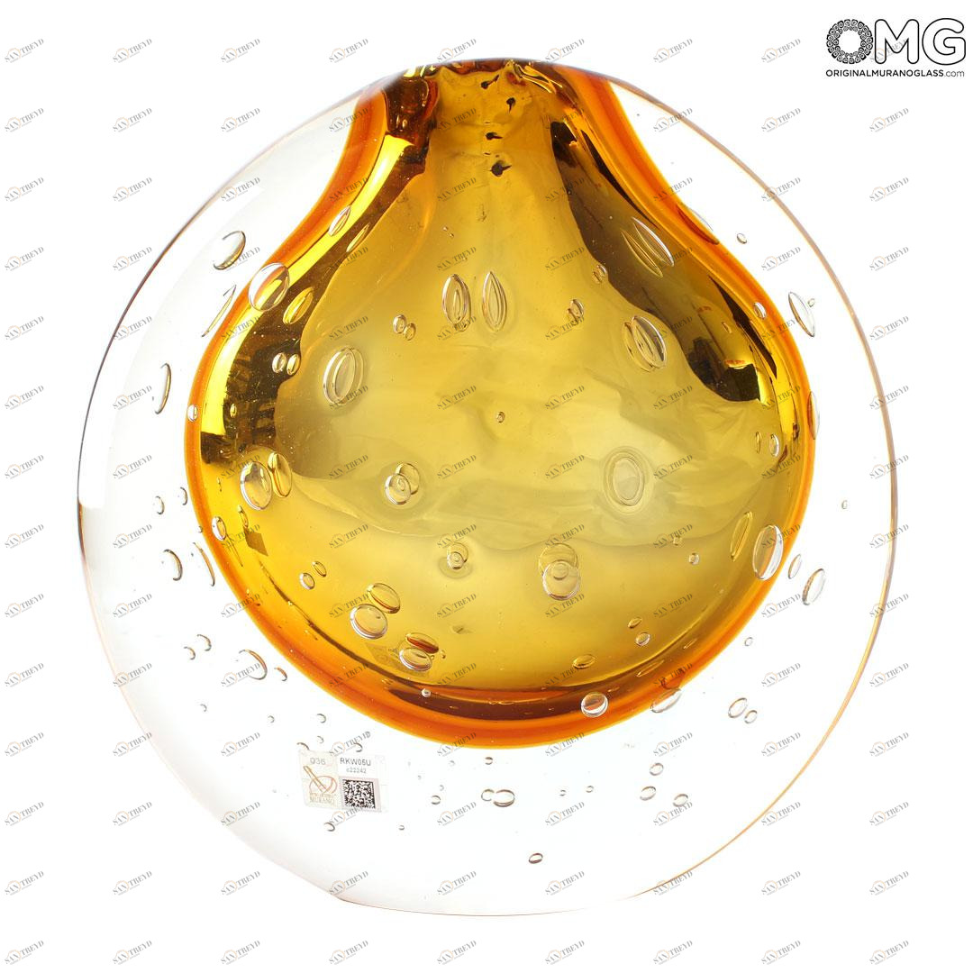 4335 ORIGINALMURANOGLASS Ваза Золотой купол - соммерсо - муранское стекло OMG 25 см 