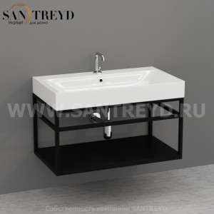 925031 Cento подвесная структура из стали, с металлической полкой черной матовой 80 см Kerasan Cento Италия