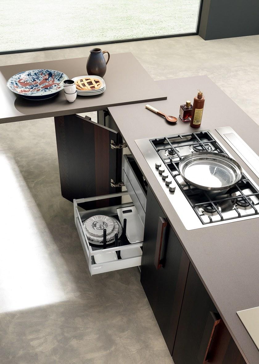 Febal Casa Встроенная кухня Fenix-NTM® с полуостровом sun-id-1352092 - Вид №4