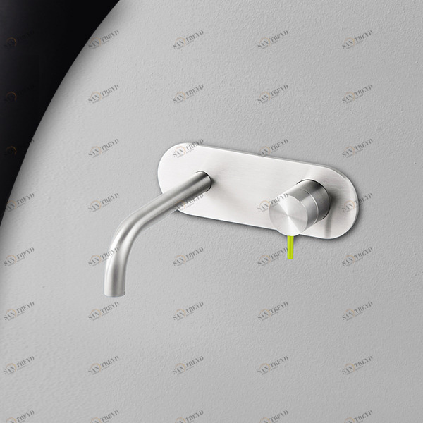 Смеситель для раковины сталь глянцевая с зеленой ручкой Toki Radomonte TKI21LCIL23