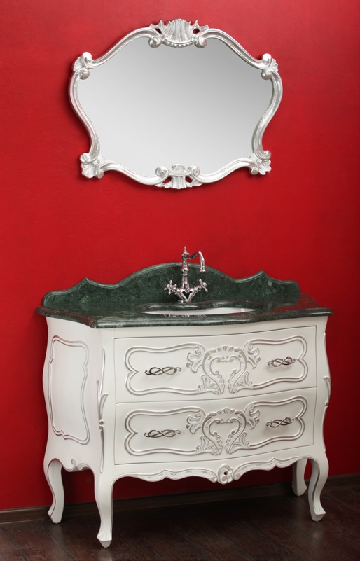 Тумба под раковину MIGLIORE Vittoria ML.VIT-BA115.BI.DO Bianco с декором.DOrato GM.VIT-BA115.BI.DO - Вид №1