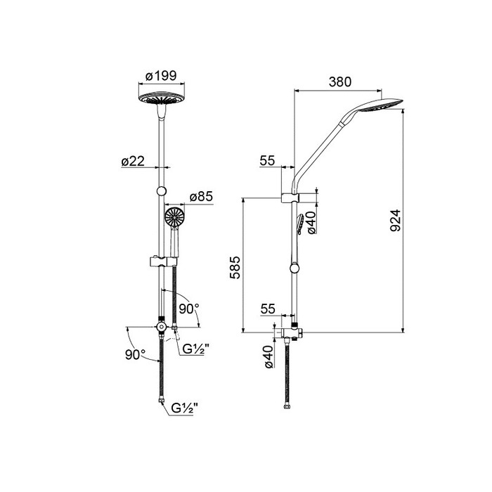 2503F21M76 Milardo Душевые гарнитуры Душевой гарнитур 2503F21M76 Россия  - Вид №1