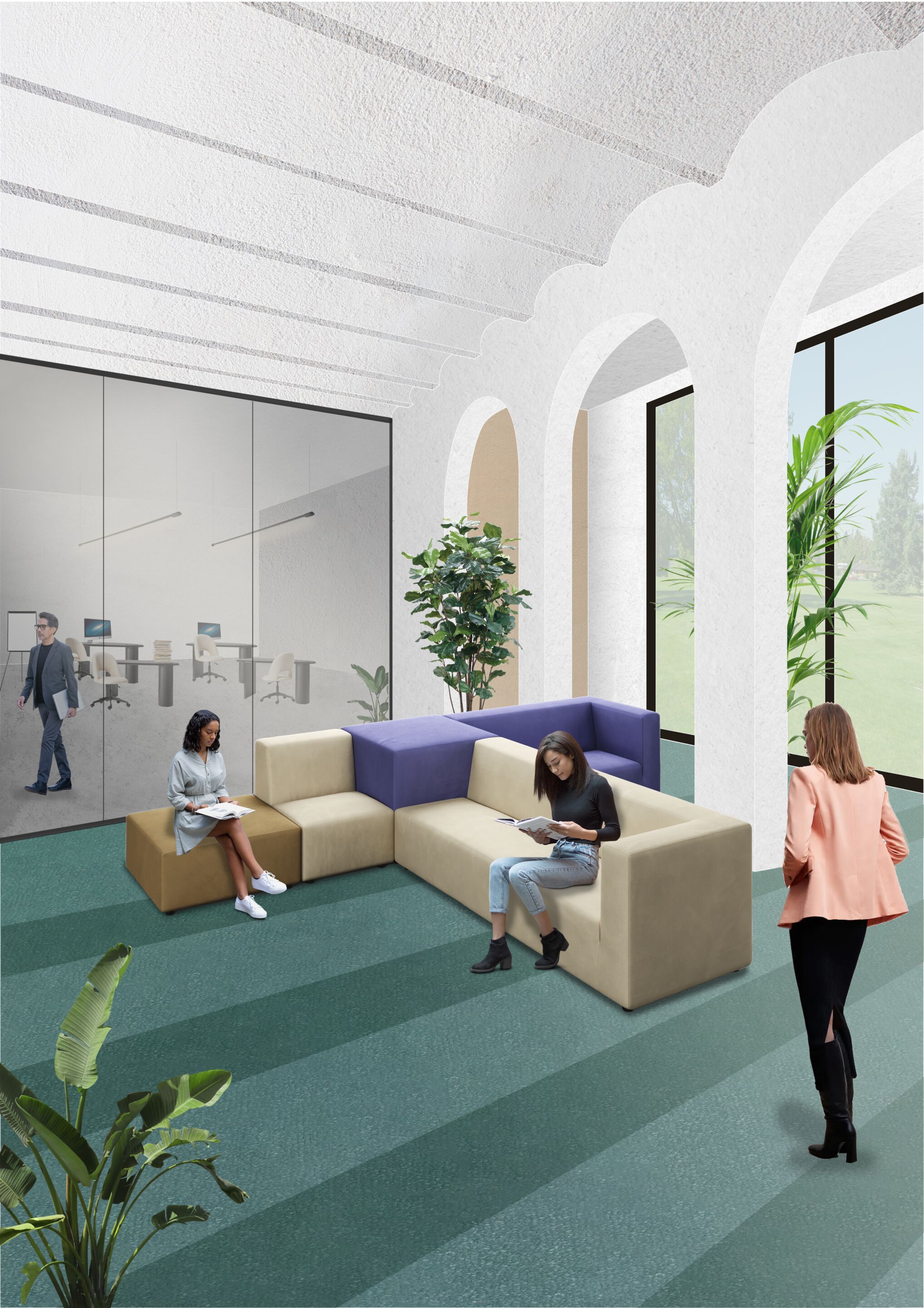 Круглый пуф из ткани Adrenalina ARCH-00027031