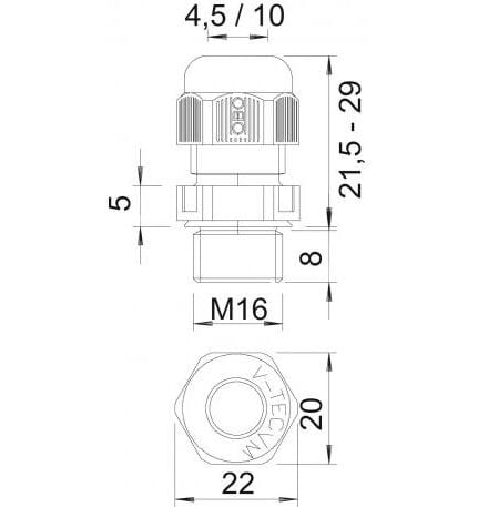 Полиамидный кабельный ввод OBO Bettermann BlackLine ARCH-00101706 - Вид №3