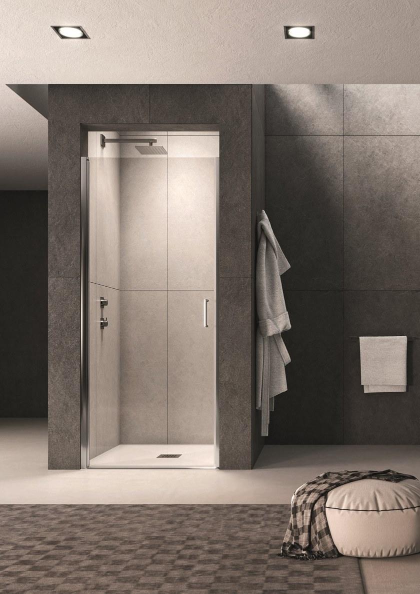 INDA® Душевая кабина стеклянная ниша с распашной дверцей Claire design B583…s/d - Вид №1