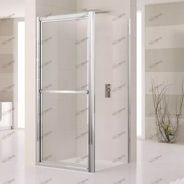 Душевой уголок 90x90 LUNES O+F Novellini LUNES с серебристым профилем LUNESO841BLUNESF841B