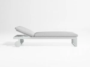 GANDIABLASCO Откидной алюминиевый садовый шезлонг на колесиках Dna