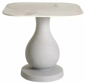 SLIDE Квадратный стол из полиэтилена и столешница из hpl с эффектом мрамора