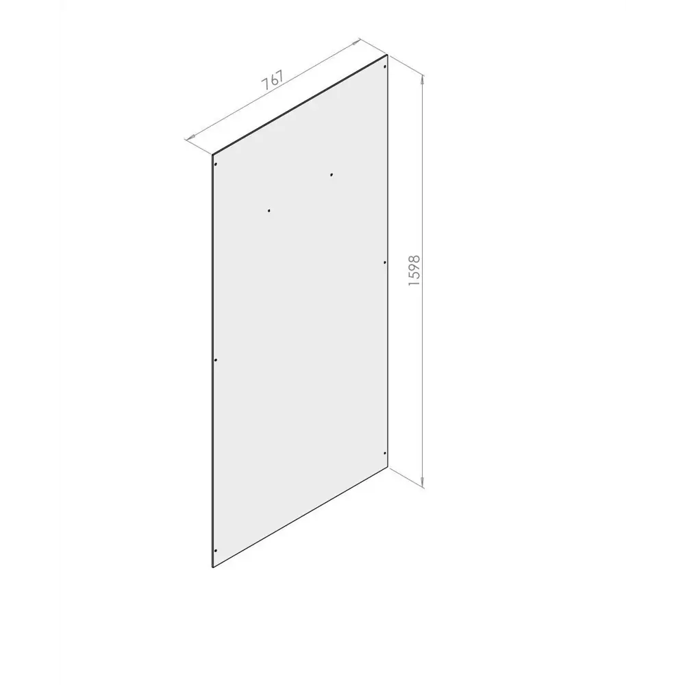 Стенка для душевой ширмы Domani-Spa Simple 1/4 круга высокий поддон 90x90 см 8 отверстий цвет черный 87210114 STLM-2160716 - Вид №1
