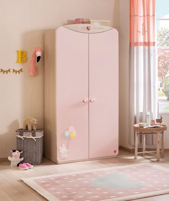 Шкаф детский двухдверный розовый Baby Girl CILEK BABY GIRL 00-3832144 Розовый Santreyd  - Вид №1