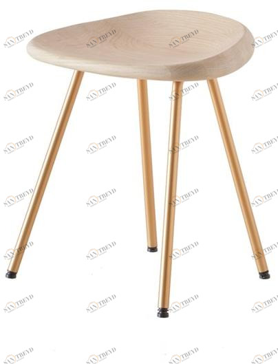 BassamFellows Низкий табурет из стали и дерева Pebble Cb-27