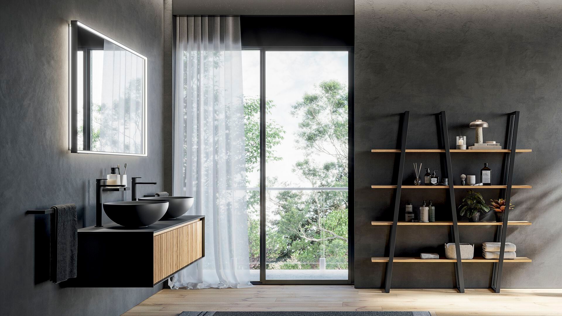 Зеркало со встроенным освещением для ванной комнаты INDA® PIRANO + ARCH-00100076 - Вид №10