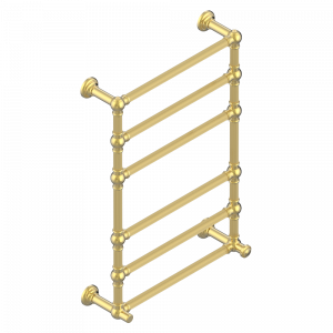 U94-TWF6H1 Полотенцесушитель Традиционный каннелированный, 6 перекладин, 625 мм x 925 мм, водяной, с 1 декоративной крестовой рукояткой Thg-paris Malmaison cristal Золото